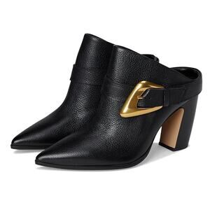 Vince Camuto Womens Baily High Heel Mules US 7.5 M EU 38 Black Leather NIB